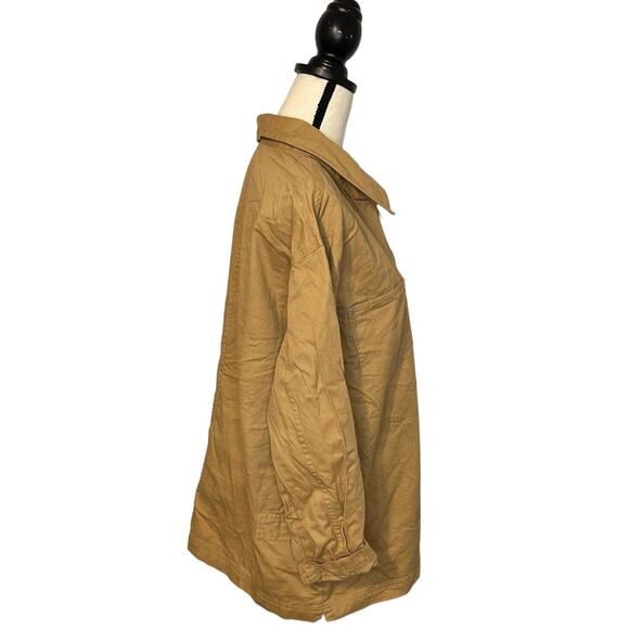 Denim & Company Women's Oversized Full Zip Khaki Jacket Size Extra Large - Picture 3 of 6
